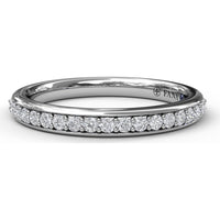 Channel Set Round Diamond Wedding Band with Prong Accents by Fana - 0.26 Carat Total Diamond Weight