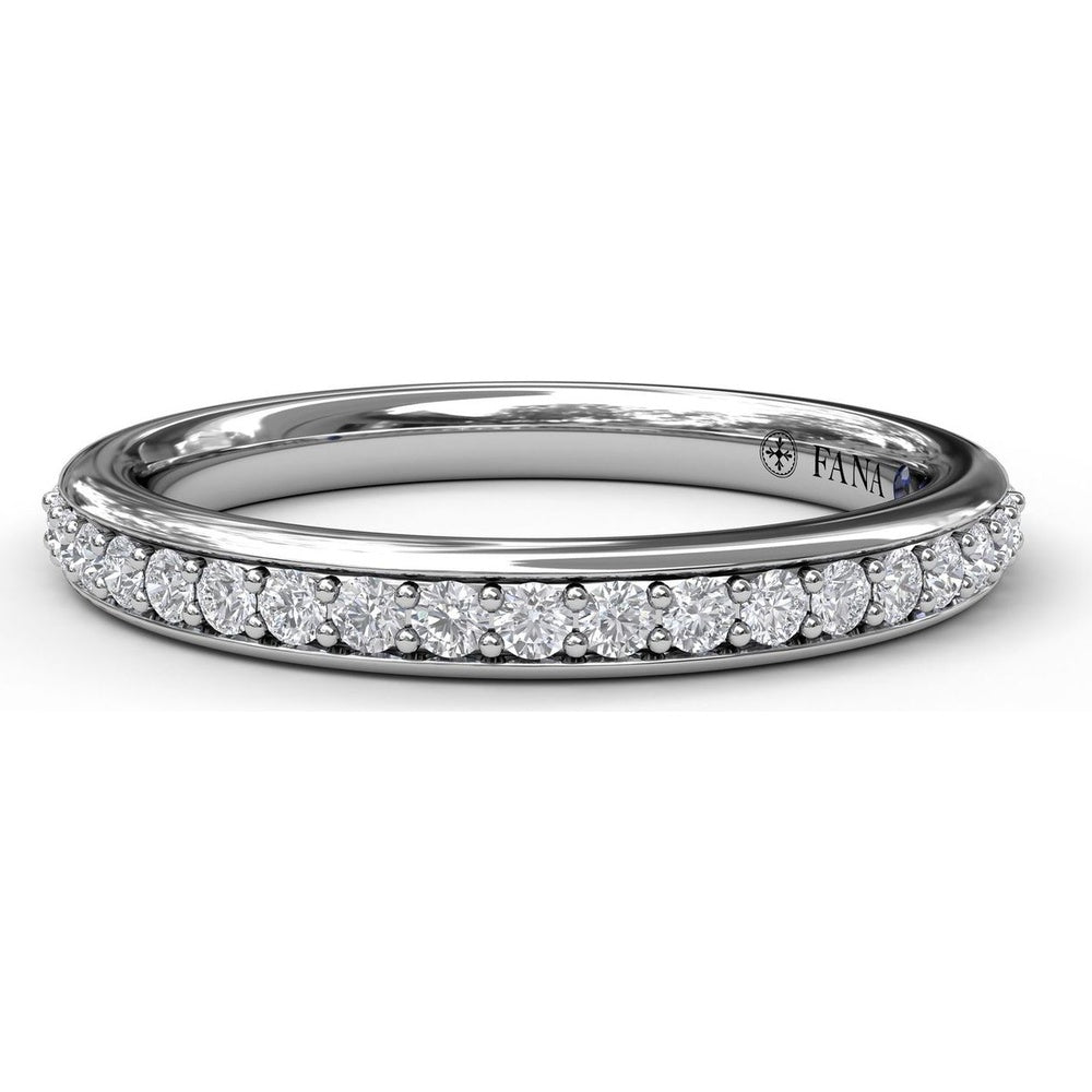 Channel Set Round Diamond Wedding Band with Prong Accents by Fana - 0.26 Carat Total Diamond Weight