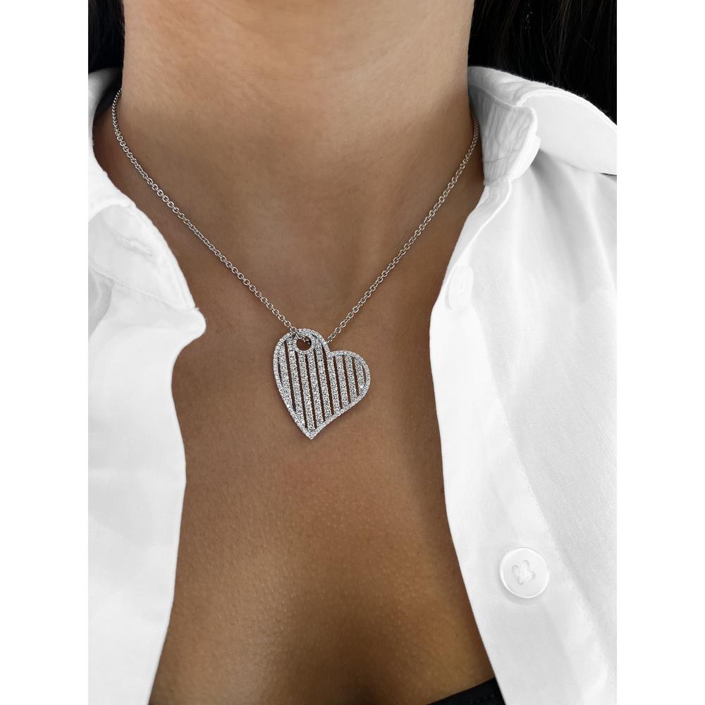 Charles Krypell - Birdcage Heart Pendant in 18K White Gold