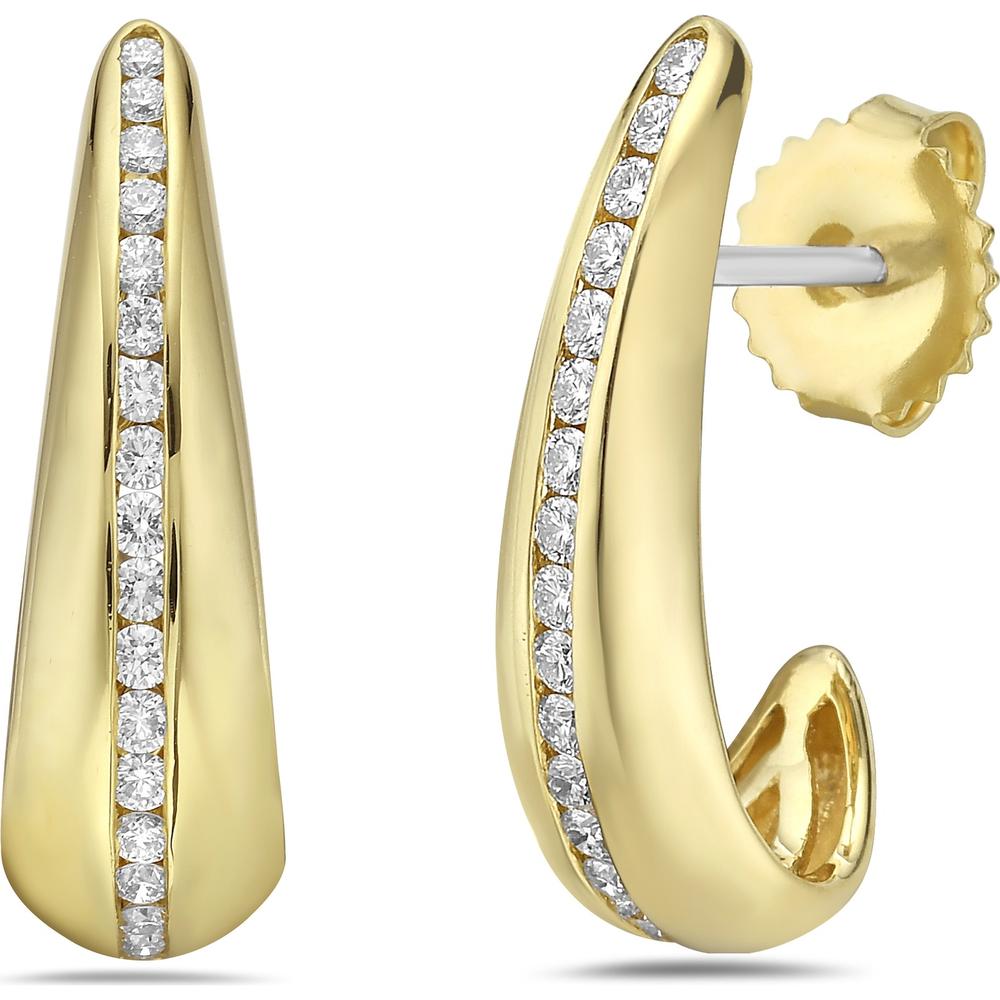 Charles Krypell - Chanel Set Diamond Earrings in 18K Yellow Gold