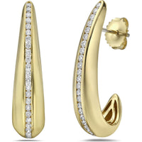 Charles Krypell - Chanel Set Diamond Earrings in 18K Yellow Gold