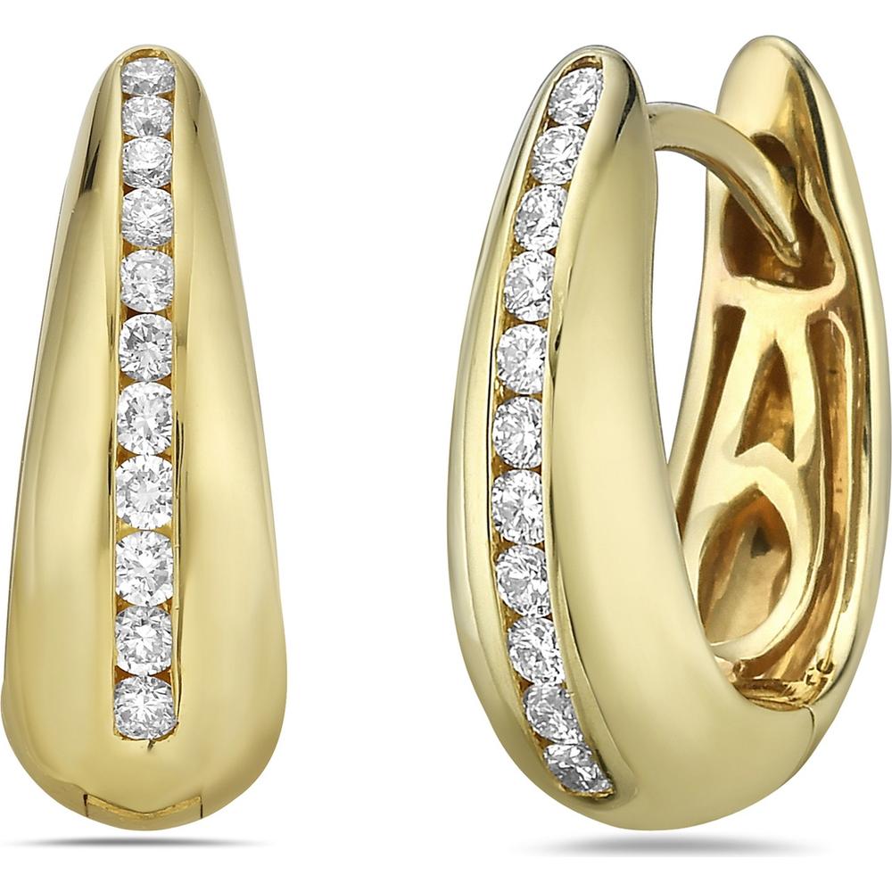 Charles Krypell - Chanel Set Diamond Earrings in 18K Yellow Gold