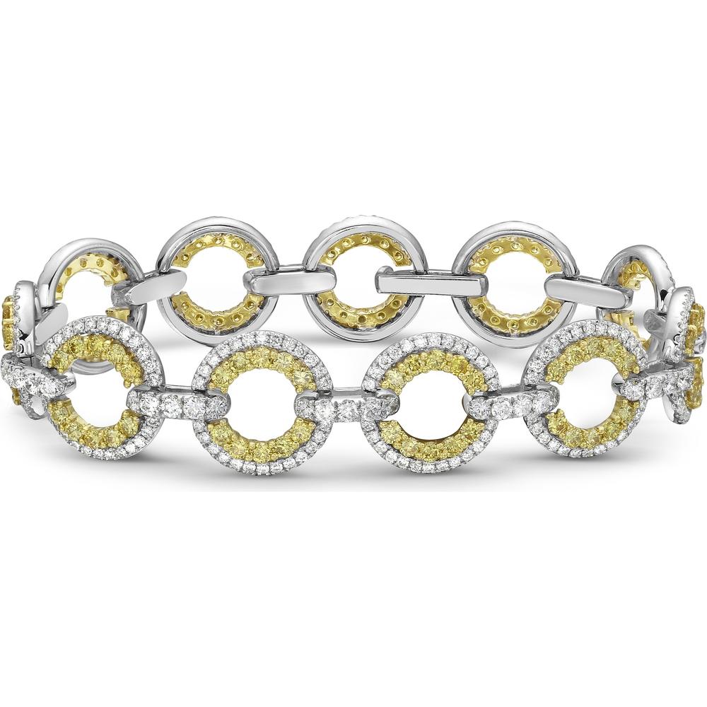 Charles Krypell - Circle of Life Link Bracelet in 18K White Gold and Yellow Gold