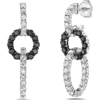 Charles Krypell - Diamond and Black Diamond Infinity Diamond Earrings in 18K White Gold
