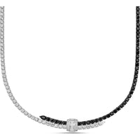 Charles Krypell - Diamond and Black Diamond Signature Pull Necklace in 18K White Gold