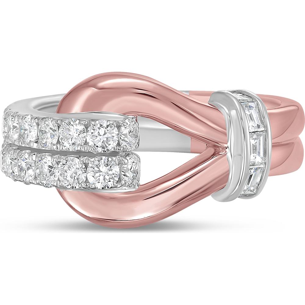 Charles Krypell - Diamond and Gold Lasso Ring in 18K Rose Gold