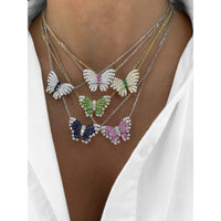 Charles Krypell - Diamond and Tsavorite Monarch Butterfly in 18K Yellow Gold