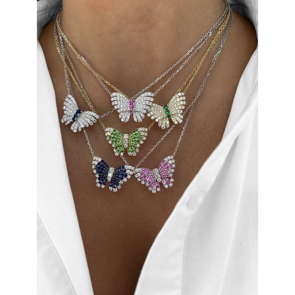 Charles Krypell - Diamond and Tsavorite Monarch Butterfly in 18K Yellow Gold