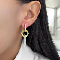 Charles Krypell - Diamond and Yellow Diamond Infinity Diamond Drop Earrings in 18K White Gold and Yellow Gold