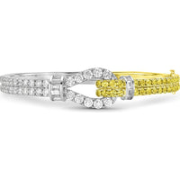 Charles Krypell - Diamond and Yellow Diamond Lasso Bangle in 18K White Gold/Yellow Gold