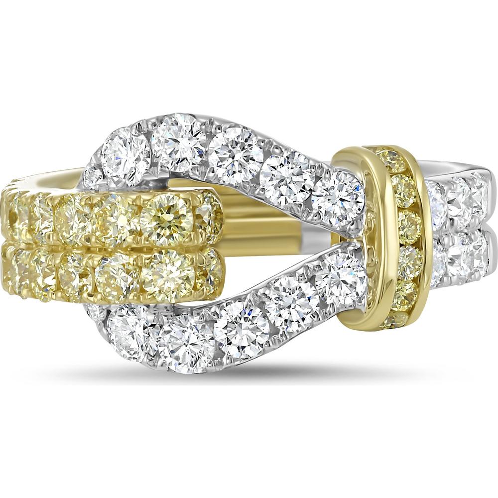 Charles Krypell - Diamond and Yellow Diamond Yellow Diamond Lasso Ring in 18K Yellow Gold