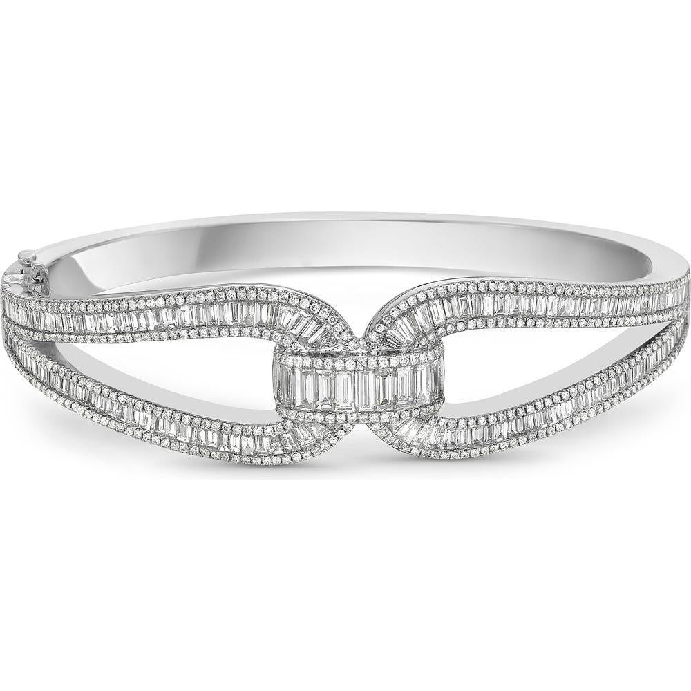 Charles Krypell - Diamond Bridge Bangle in 18K White Gold