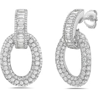 Charles Krypell - Diamond Bridge Door Knocker Earrings in 18K White Gold