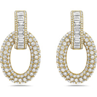 Charles Krypell - Diamond Bridge Door Knocker Earrings in 18K Yellow Gold