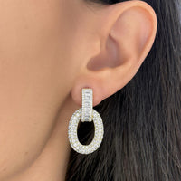 Charles Krypell - Diamond Bridge Door Knocker Earrings in 18K Yellow Gold