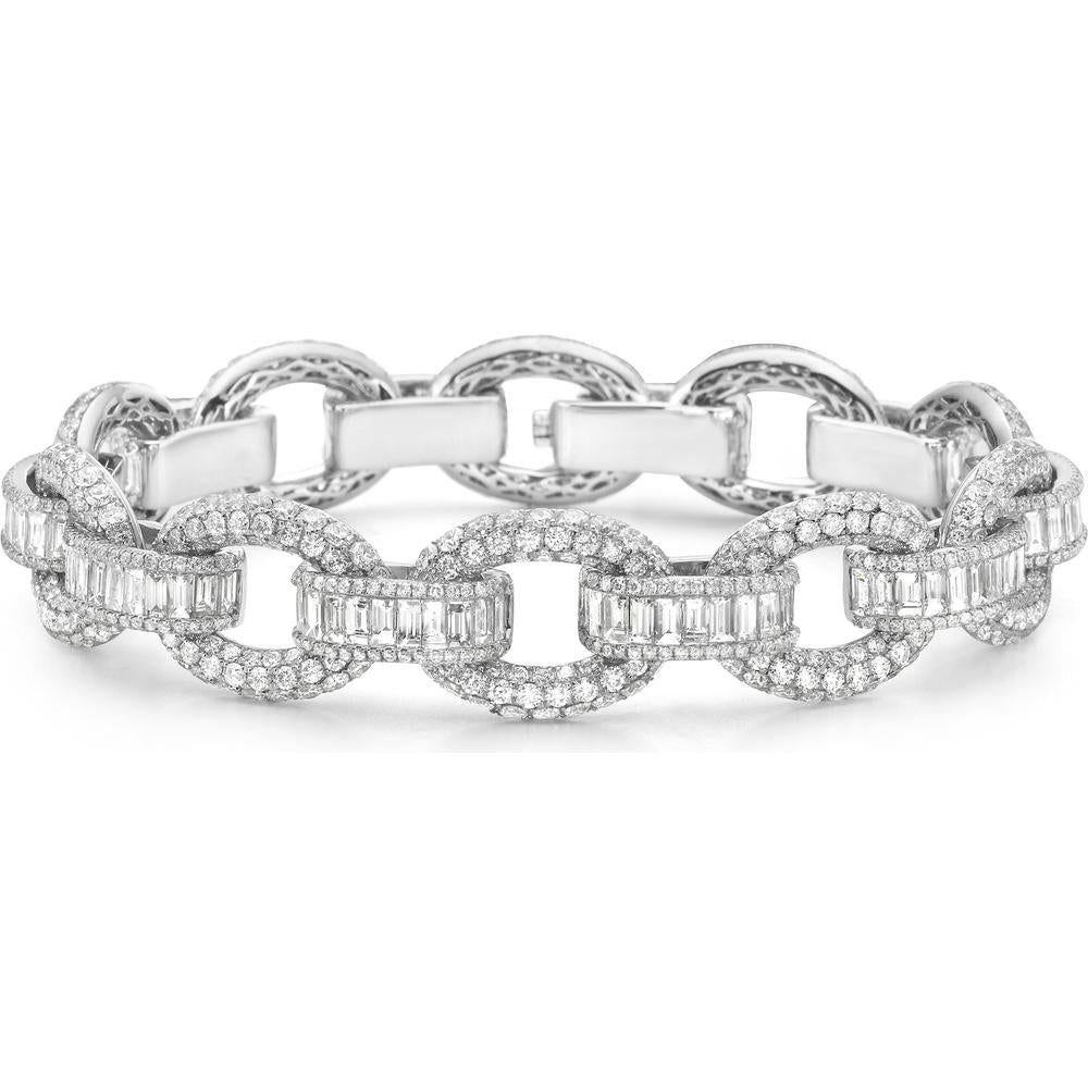 Charles Krypell - Diamond Bridge Link Bracelet in 18K White Gold
