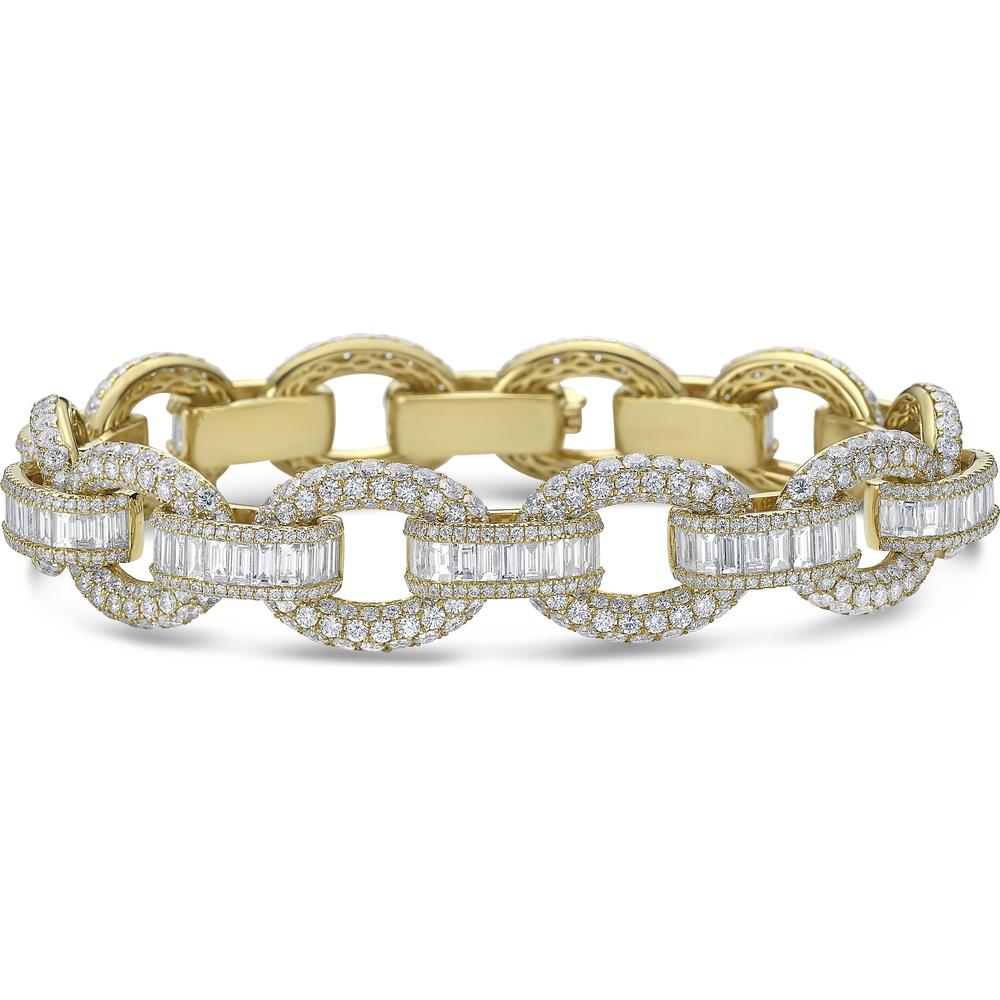 Charles Krypell - Diamond Bridge Link Bracelet in 18K Yellow Gold