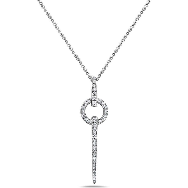 Charles Krypell - Diamond Circular Spear Necklace - white diamond pave