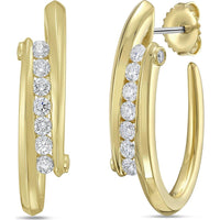 Charles Krypell - Diamond Clutch Hoops in 18K Yellow Gold