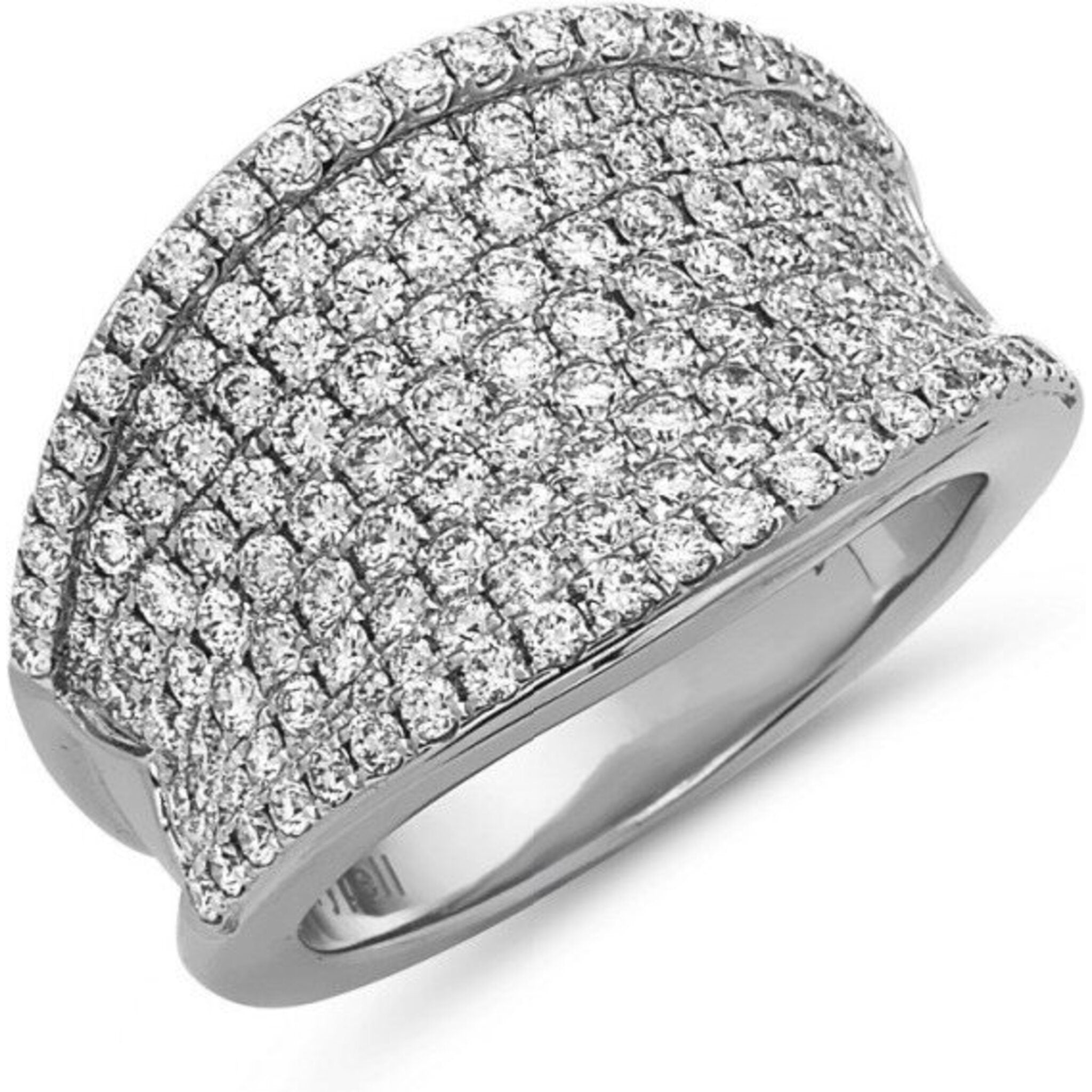Concave pave diamond ring Clearance