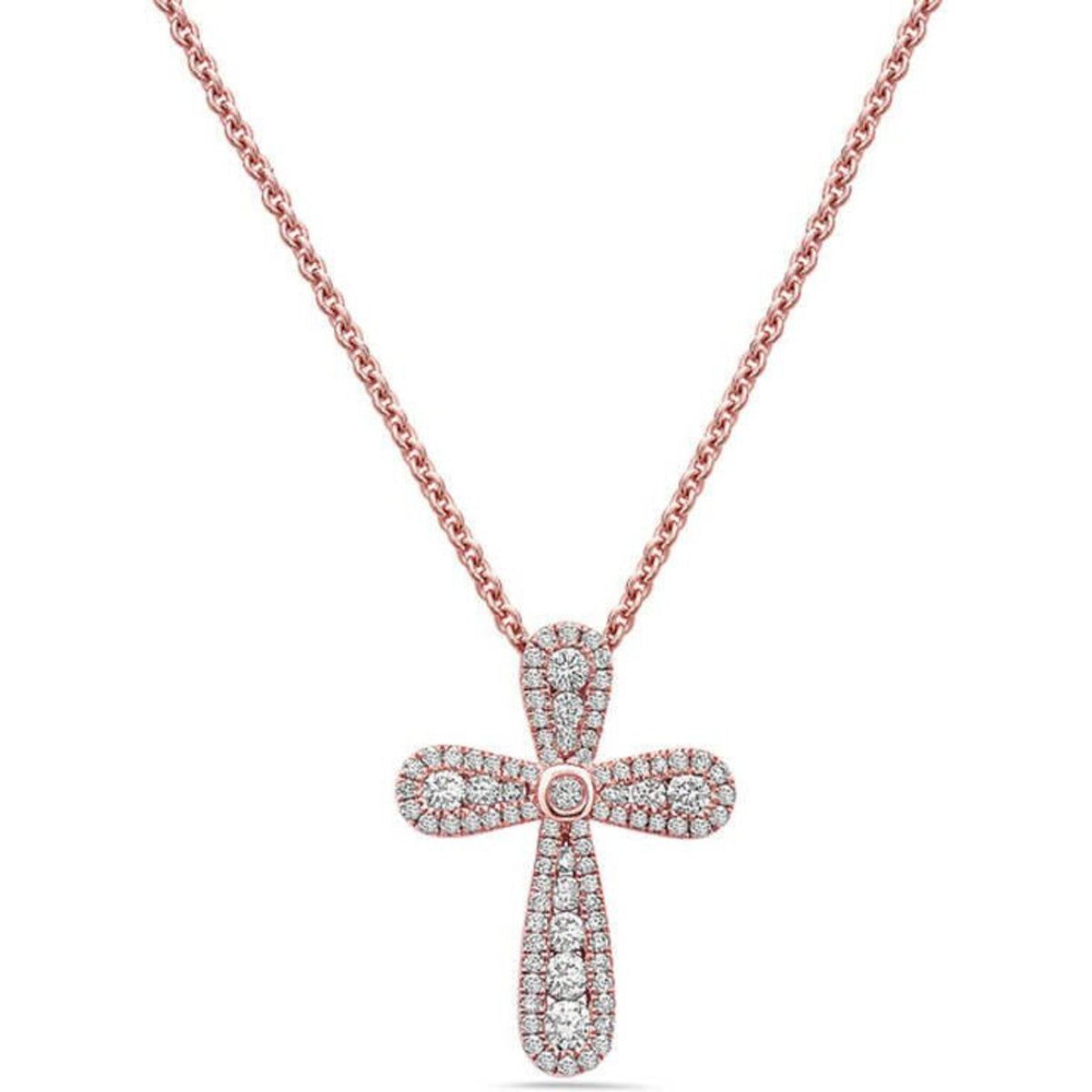 Charles Krypell Diamond Cross Necklace 18kr
