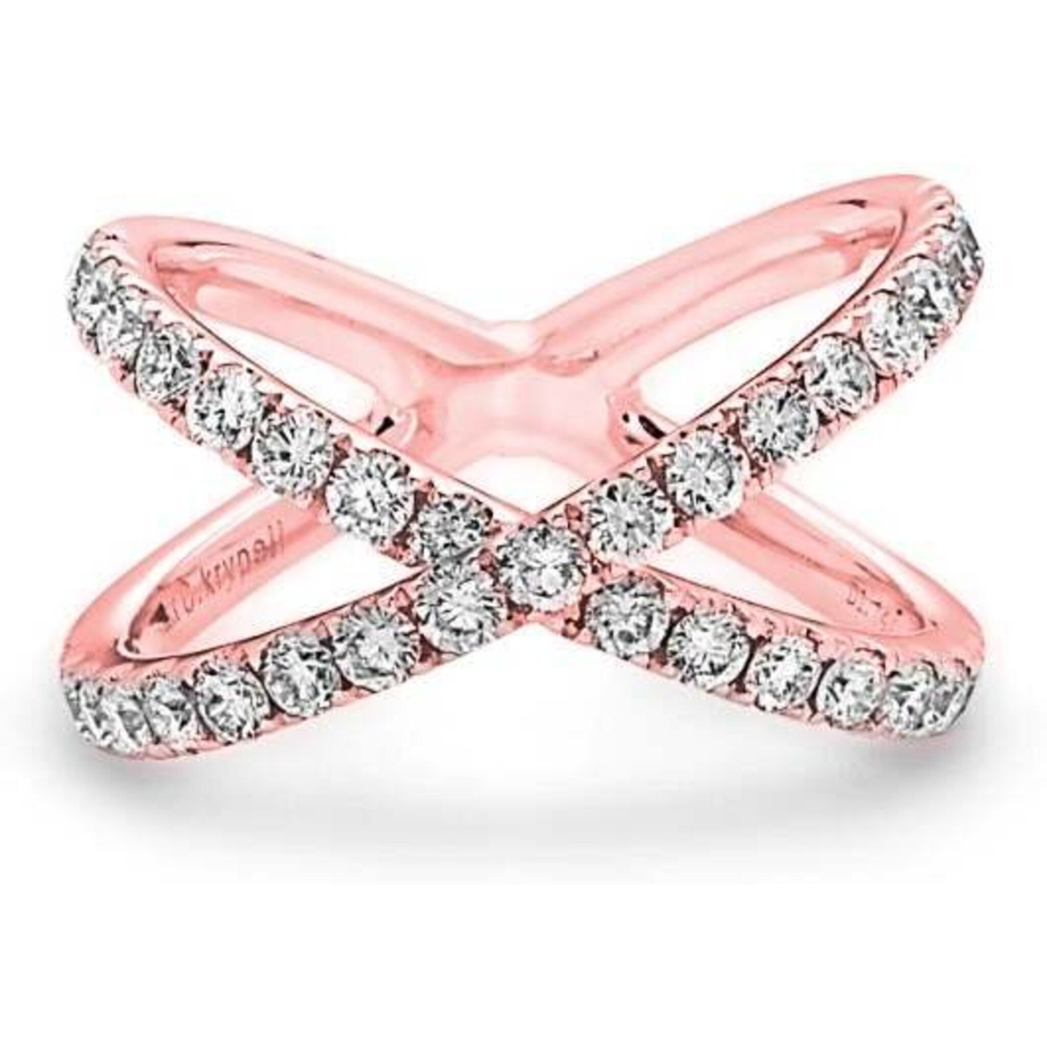 Rose gold diamond x on sale ring