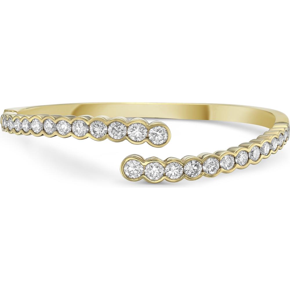 Charles Krypell - Diamond Demi Bezel Bypass Cuff in 18K Yellow Gold