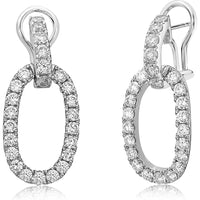 Charles Krypell - Diamond Door Knocker Link Earring in 18K White Gold