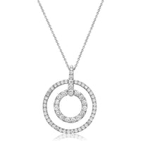 Charles Krypell - Diamond Double Circle Pendant in 18K White Gold