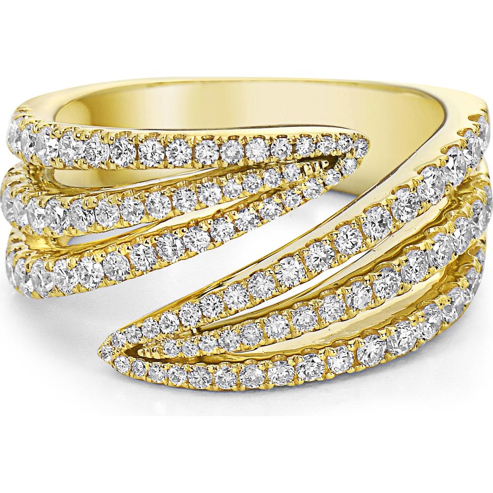 Charles Krypell - Diamond Double Edge Diamond Ring in 18K Yellow Gold