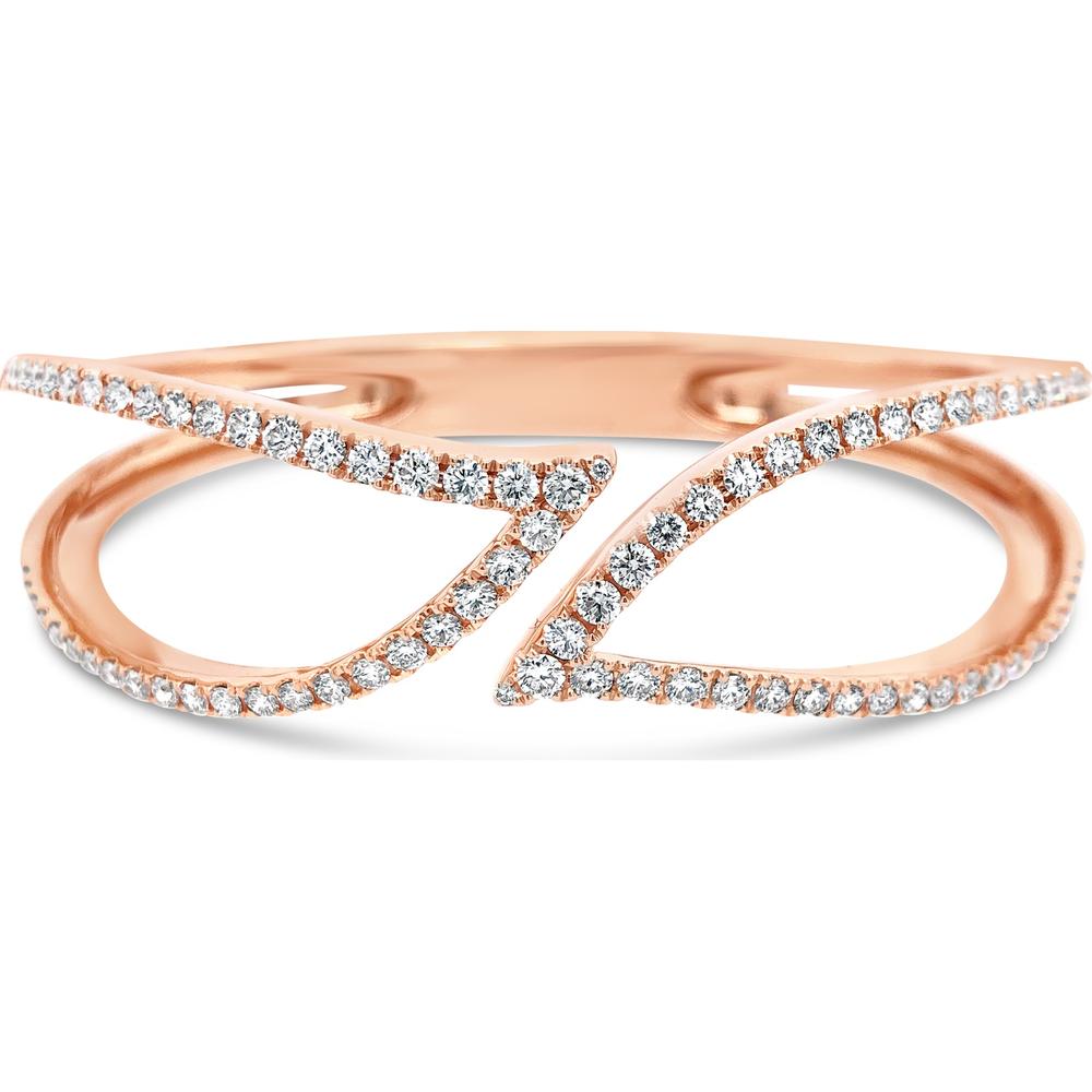 Charles Krypell - Diamond Double Leaf Diamond Cuff in 18K Rose Gold