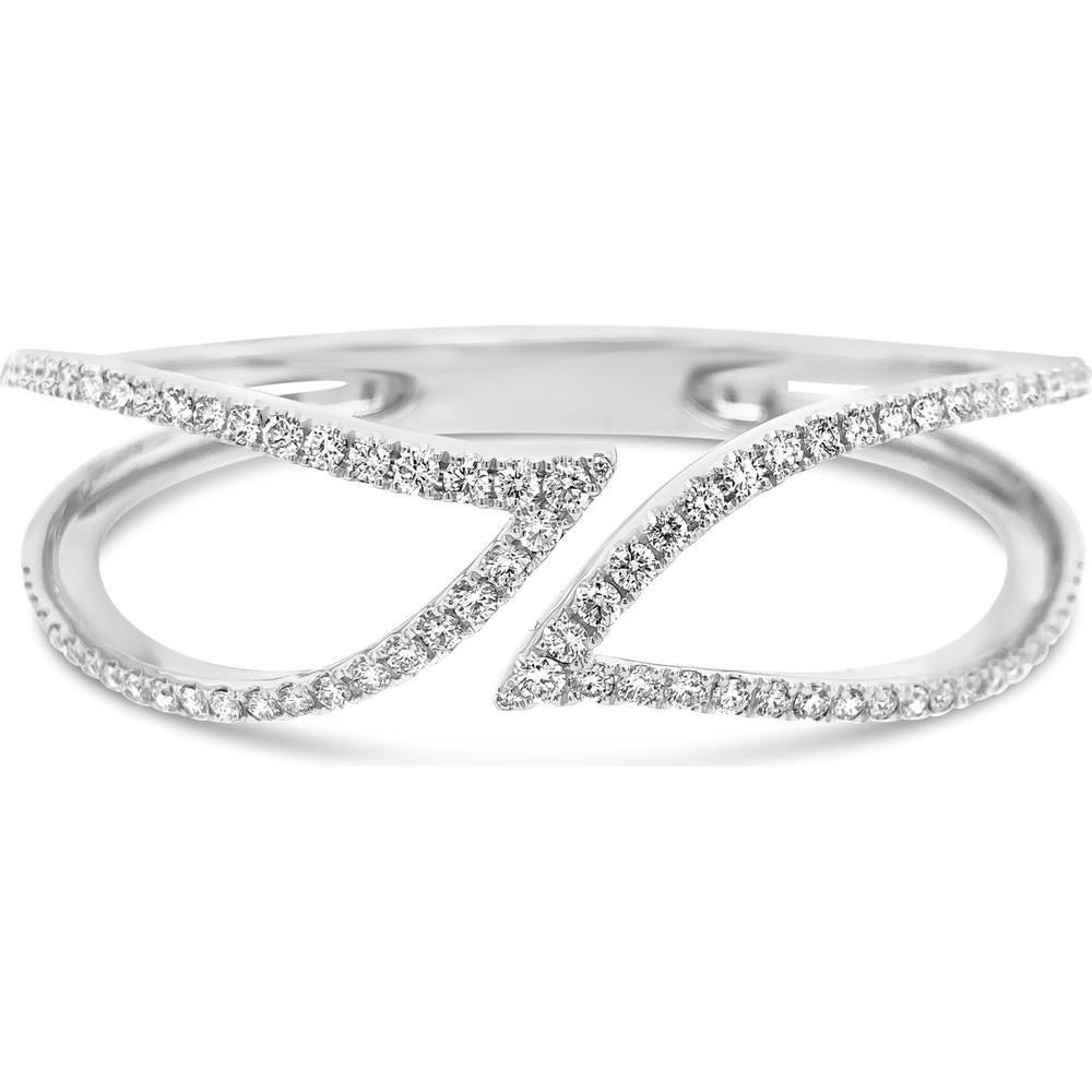 Charles Krypell - Diamond Double Leaf Diamond Cuff in 18K White Gold