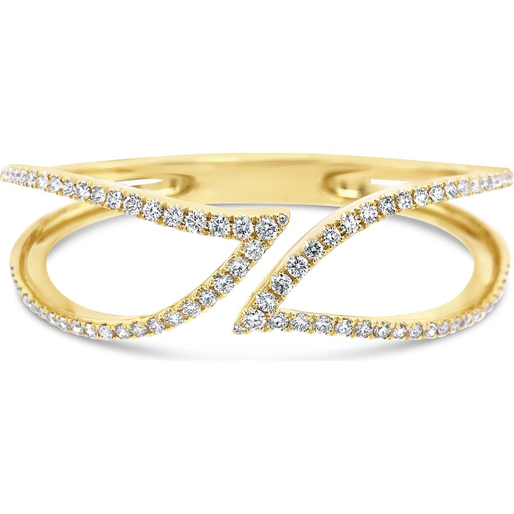 Charles Krypell - Diamond Double Leaf Diamond Cuff in 18K Yellow Gold
