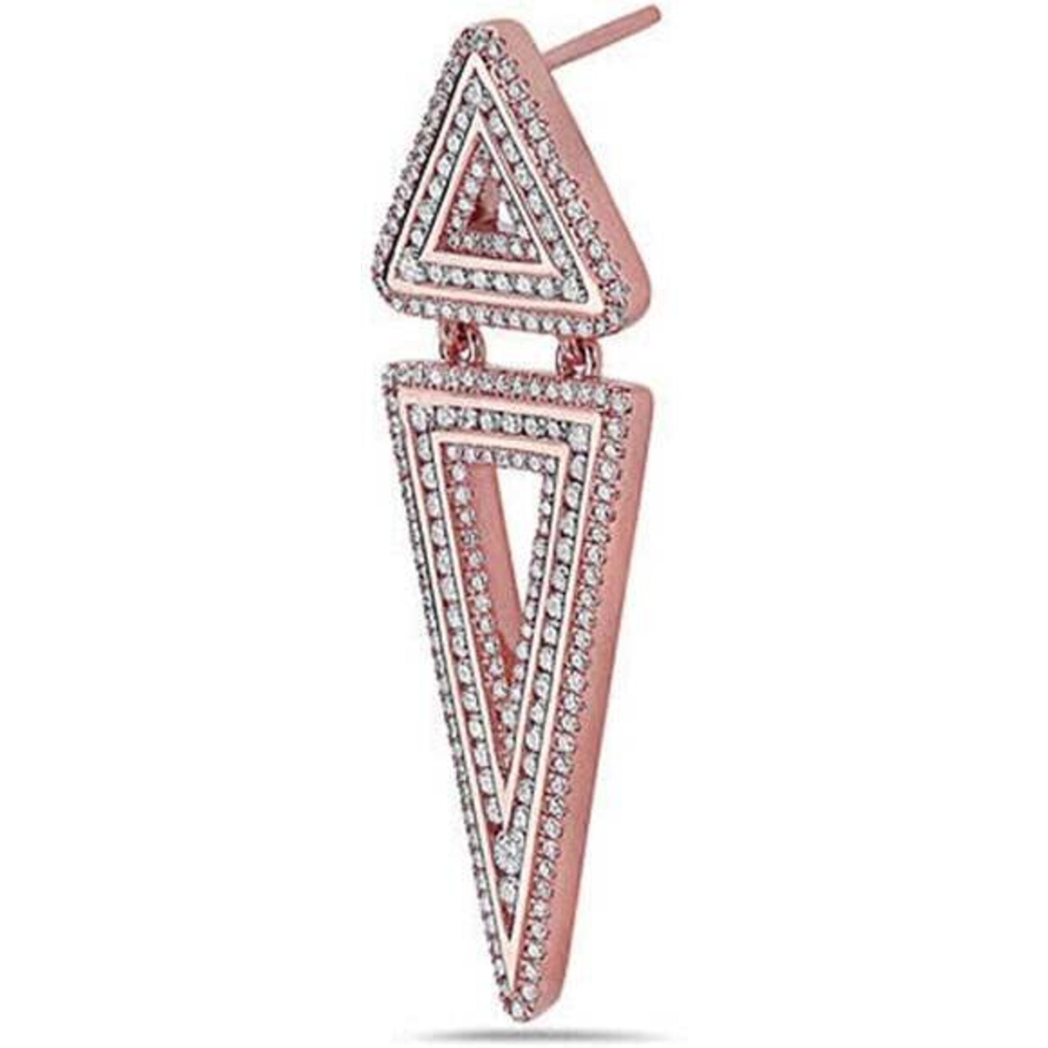 Charles Krypell - Diamond Double Triangle Earring - Rose Gold