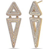 Charles Krypell - Diamond Double Triangle Earring - Yellow Gold