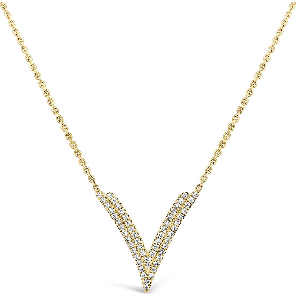 Charles Krypell - Diamond Double V Necklace in 18K Yellow Gold