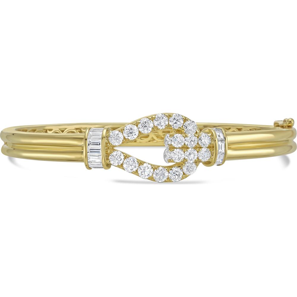 Charles Krypell - Diamond Gold and Diamond Lasso Bangle in 18K Yellow Gold