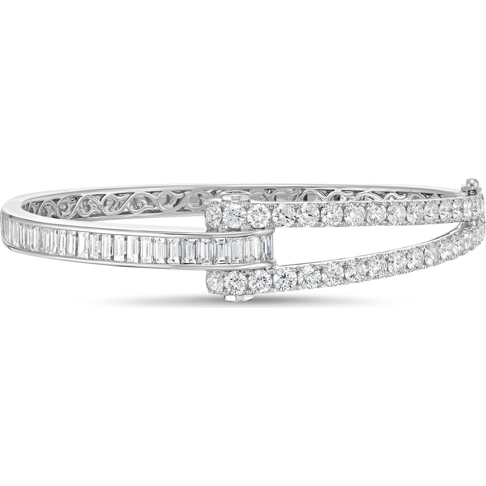 Charles Krypell - Diamond Hinged Bangle in 18K White Gold