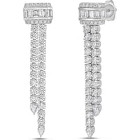 Charles Krypell - Diamond Lariat Earrings in 18K White Gold
