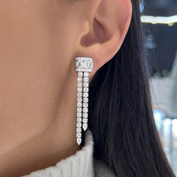 Charles Krypell - Diamond Lariat Earrings in 18K White Gold