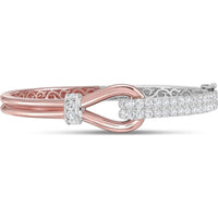 Charles Krypell - Diamond Lasso Bangle in 18K Rose Gold and White Gold