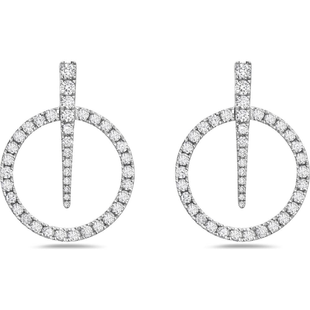 Charles Krypell - Diamond Luna Earrings in 18K White Gold