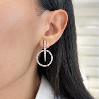 Charles Krypell - Diamond Luna Earrings in 18K White Gold