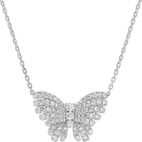 Charles Krypell - Diamond Monarch Butterfly Pendant in 18K White Gold