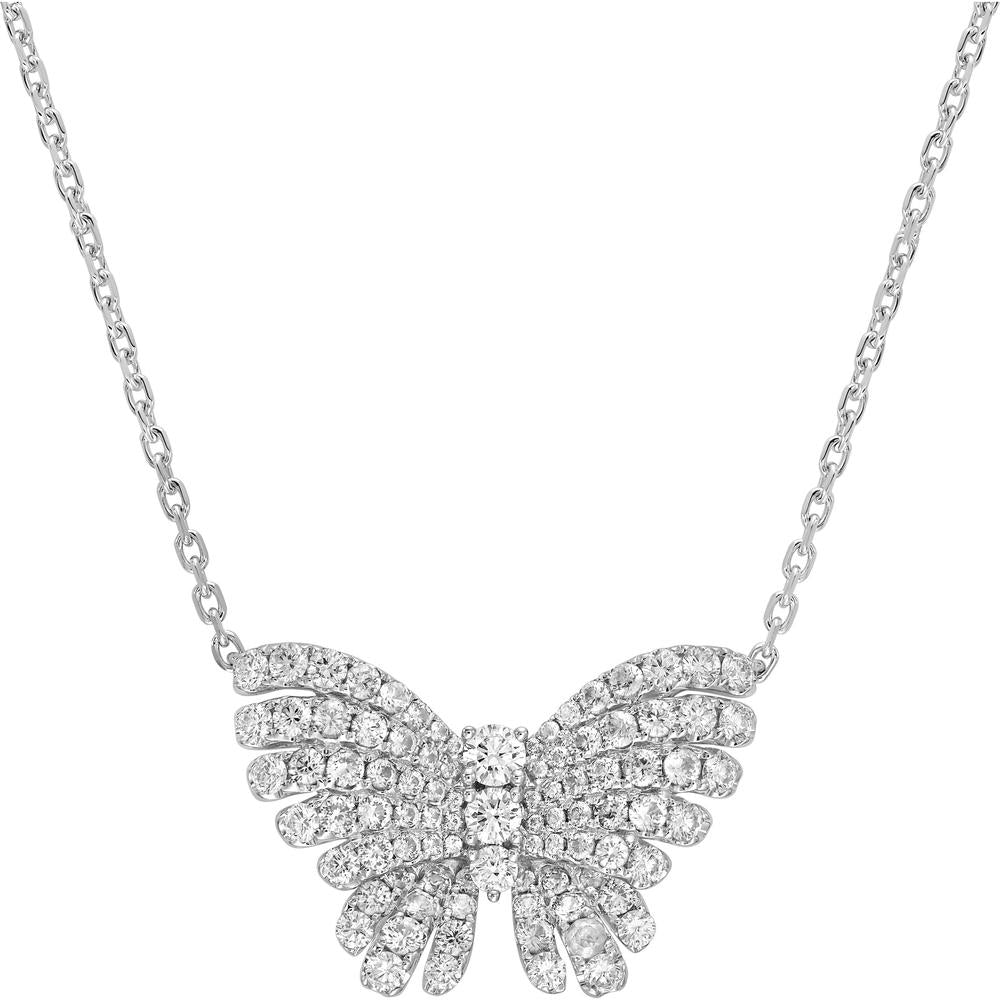 Charles Krypell - Diamond Monarch Butterfly Pendant in 18K White Gold