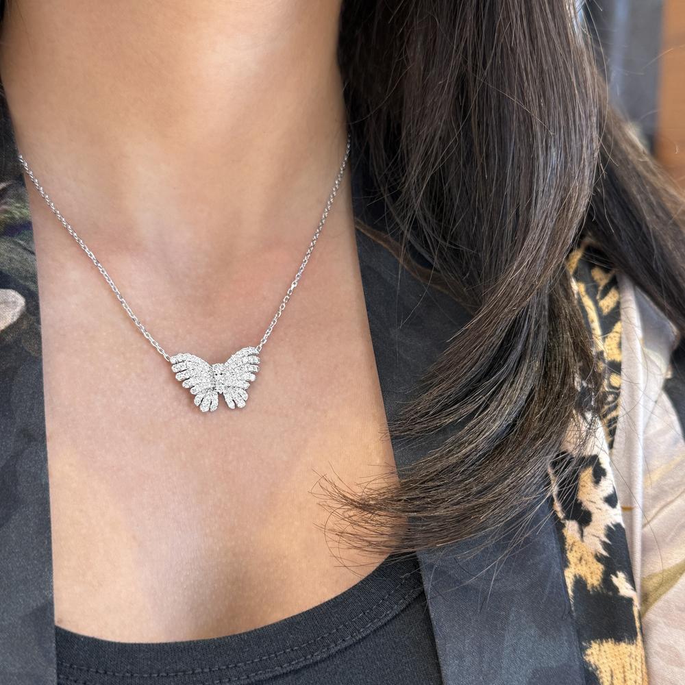 Charles Krypell - Diamond Monarch Butterfly Pendant in 18K White Gold