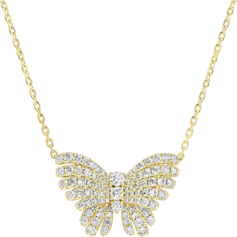 Charles Krypell - Diamond Monarch Butterfly Pendant in 18K Yellow Gold