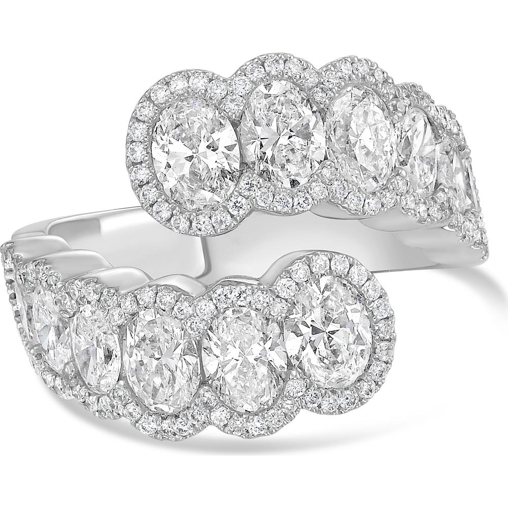 Charles Krypell - Diamond Oval Bypass Ring in 18K White Gold