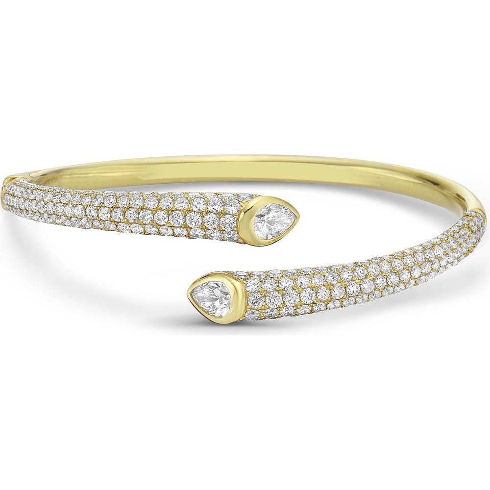 Charles Krypell - Diamond Pavé Reflection Bypass Cuff in 18K Yellow Gold