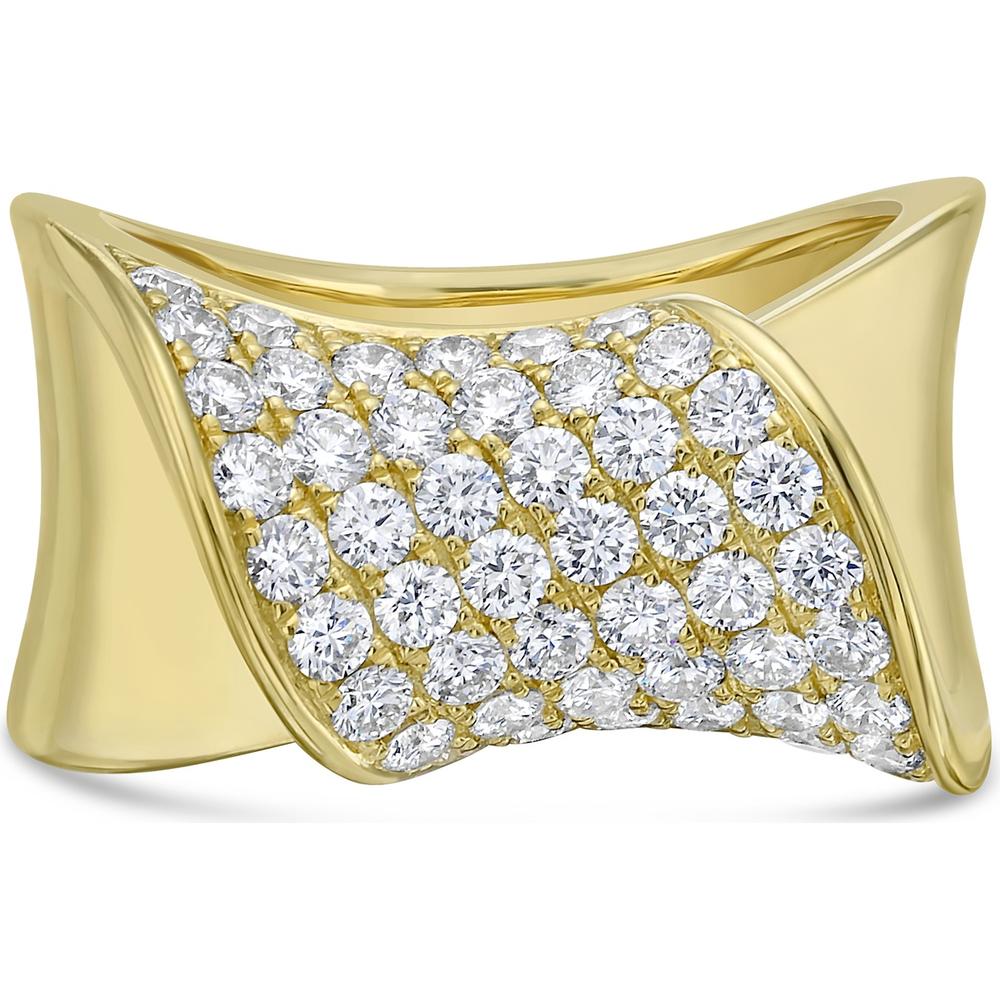 Charles Krypell - Diamond Pavé Wave Band in 18K Yellow Gold
